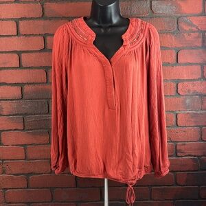 Soho‎ Womans Small Orange Lightweight Blouse – Casual Everyday
